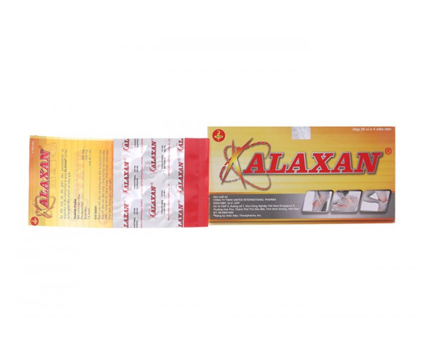 Thuốc điều trị giảm các cơn đau cơ xương nhẹ đến trung bình, nhức đầu Alaxan (25 vỉ x 4 viên/hộp)