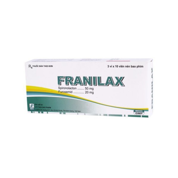 Thuốc lợi tiểu Franilax (3 vỉ x 10 viên/hộp)