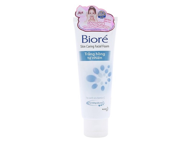 Sữa rửa mặt Biore trắng hồng tự nhiên 100g