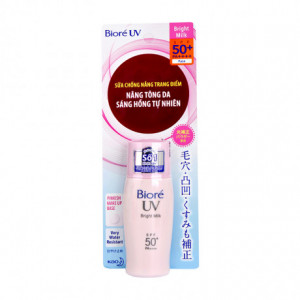 Sữa chống nắng trang điểm dưỡng da sáng hồng tự nhiên Biore UV Bright Milk SPF50+/PA++++ (30ml)