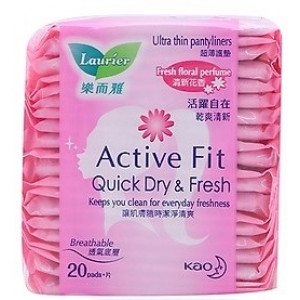 Băng vệ sinh hàng ngày Laurier Active Fit mềm mịn khô thoáng hương thơm (20 miếng/gói)