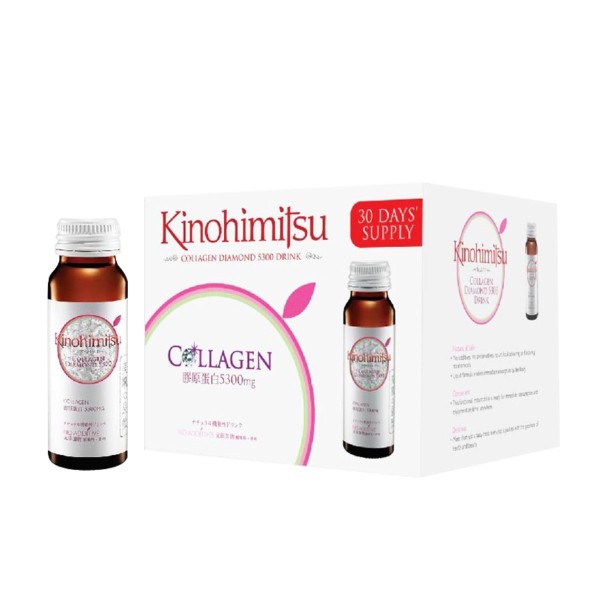 Nước uống làm đẹp da, ngăn ngừa lão hóa Kinohimitsu J’pan Collagen Diamond 5300 Drink (16 chai x 50ml/hộp)