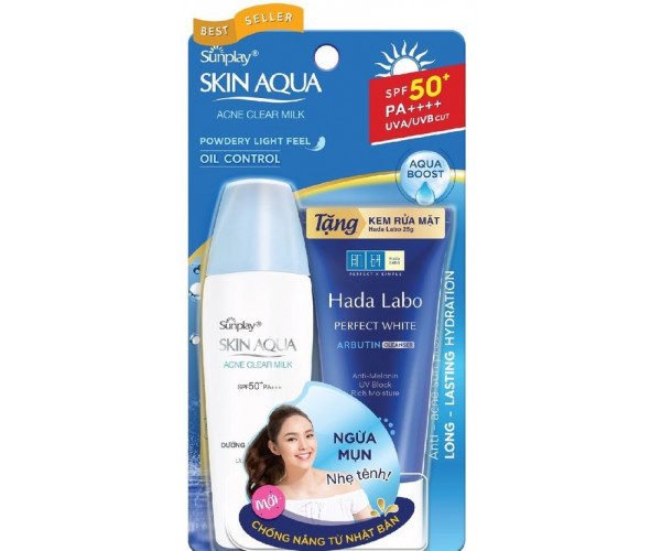 Kem chống nắng dưỡng da ngừa mụn Sunplay Skin aqua Acne Clear Milk (25g) 