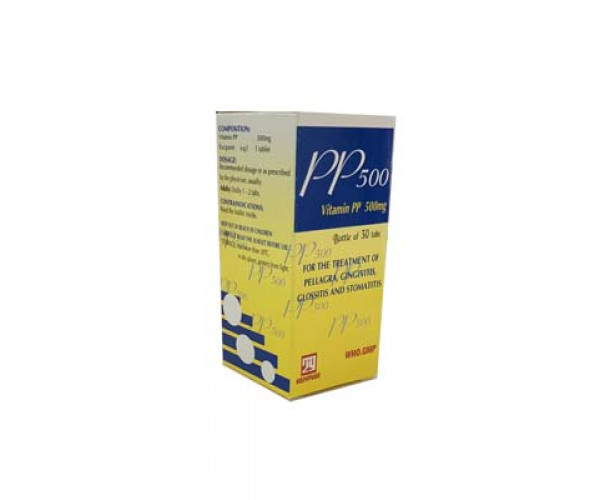 Thuốc bổ sung vitamin PP 500mg Nadyphar (30 viên/chai)