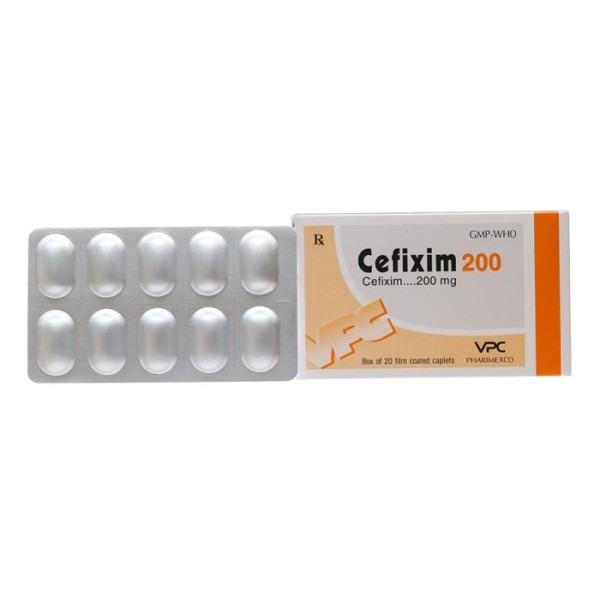 Thuốc kháng sinh Cefixim 200mg VPC (2 vỉ x 10 viên/hộp)