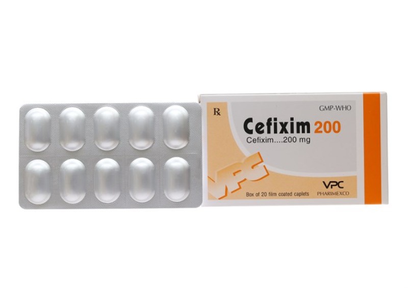 Thuốc kháng sinh Cefixim 200mg VPC (2 vỉ x 10 viên/hộp)