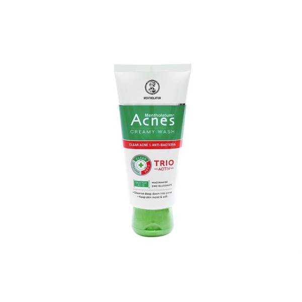 Kem rửa mặt ngăn ngừa mụn Acnes Creamy Wash Trio Active (100g)