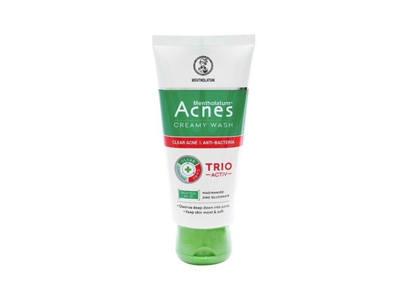 Kem rửa mặt ngăn ngừa mụn Acnes Creamy Wash Trio Active (100g)