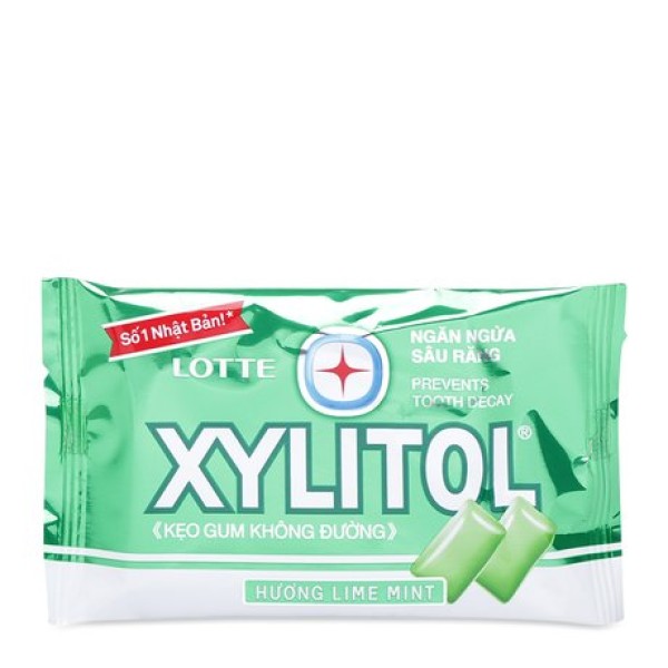 Kẹo gum không đường ngăn ngừa sâu răng hương bạc hà Lotte Xylitol (11.6g/vỉ)
