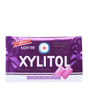 Kẹo gum không đường ngăn ngừa sâu răng hương nho bạc hà Lotte Xylitol (11.6g/vỉ)