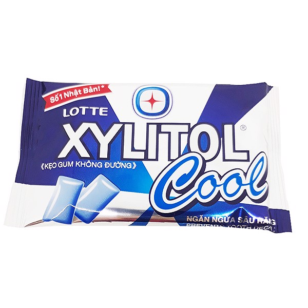 Kẹo gum không đường ngăn ngừa sâu răng hương bạc hà Lotte Xylitol Cool (11.6g/vỉ)