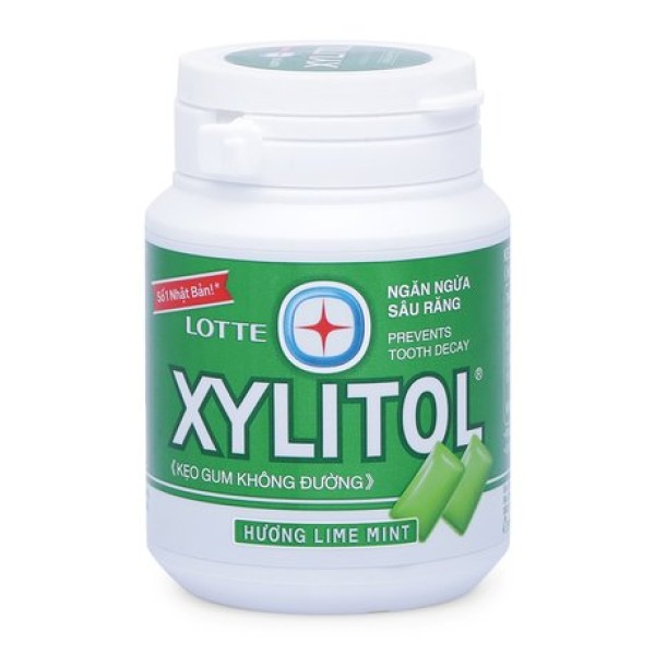 Kẹo gum không đường ngăn ngừa sâu răng hương bạc hà Lotte Xylitol (58g)