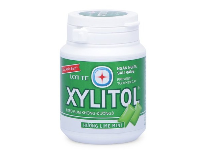 Kẹo gum không đường ngăn ngừa sâu răng hương bạc hà Lotte Xylitol (58g)