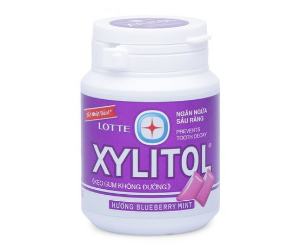Kẹo gum không đường ngăn ngừa sâu răng hương nho bạc hà Lotte Xylitol (58g)