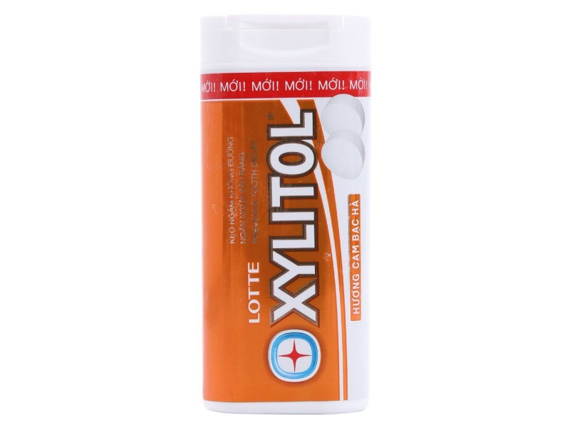 Kẹo ngậm không đường hương cam bạc hà Lotte Xylitol (20.88g)
