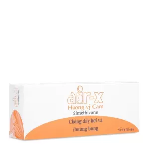 Air-X 80mg hương cam (10 vỉ x 10 viên/hộp)