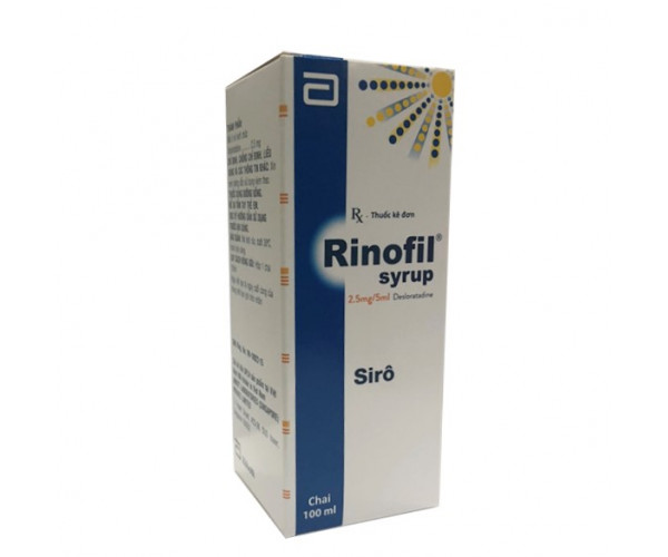 Thuốc giảm các triệu chứng về viêm mũi dị ứng hoặc dị ứng quanh năm Rinofil Syrup 2.5mg/5ml (100ml)