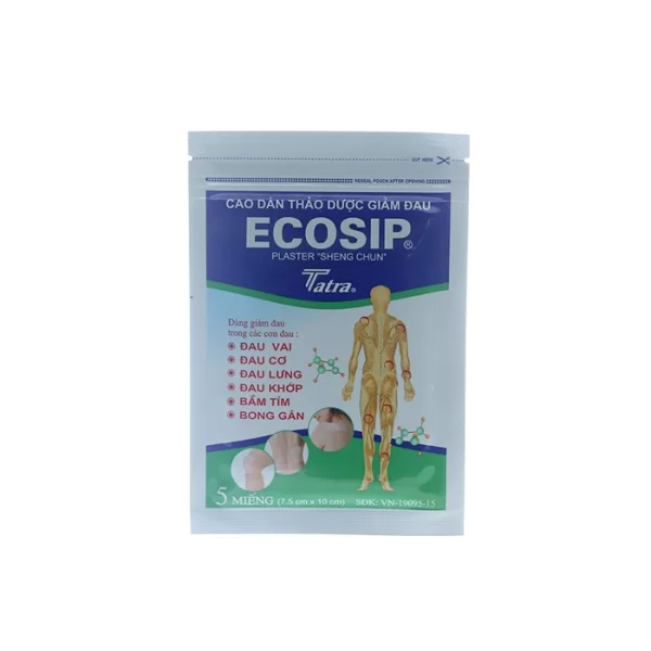 Herbal Medicated Plaster Ecosip (20 packs x 5 pcs/box)
