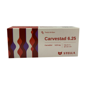 Thuốc điều trị tăng huyết áp Carvestad 6.25mg (3 vỉ x 10 viên/hộp)