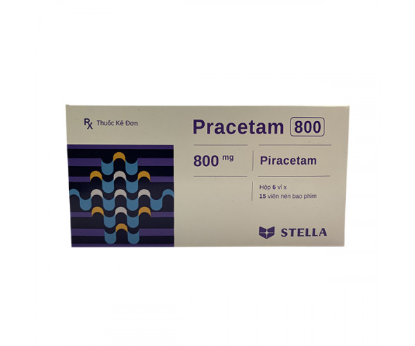 Thuốc điều trị suy giảm trí nhớ Pracetam 800mg (6 vỉ x 15 viên/hộp)