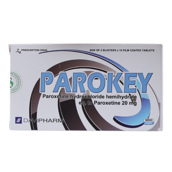 Thuốc trị trầm cảm Parokey 20mg (3 vỉ x 10 viên/hộp)