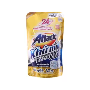 Nước giặt Attack Extra Matic ngăn mùi mồ hôi (1.1 lít/túi)