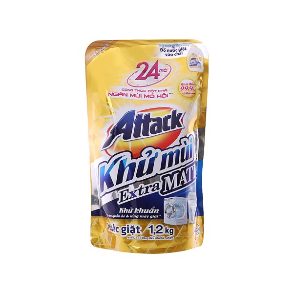 Nước giặt Attack Extra Matic ngăn mùi mồ hôi (1.1 lít/túi)