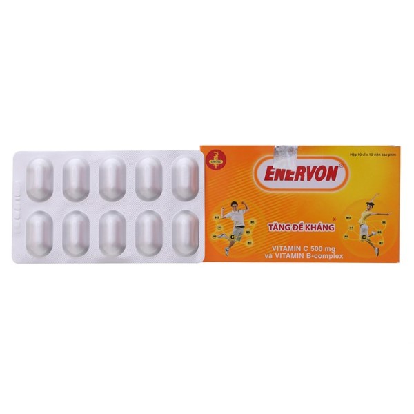 Thuốc điều trị thiếu hụt Vitamin C & B tăng cường sức đề kháng cho cơ thể Enervon (10 vỉ x10 viên/hộp)