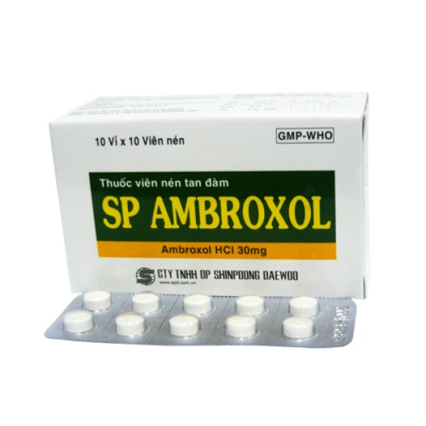 Thuốc long đờm, tiêu chất nhầy đường hô hấp SP Ambroxol 30mg (10 vỉ x 10 viên/hộp)