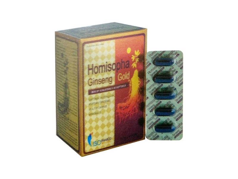 Viên uống bồi bổ sức khỏe Homisopha Ginseng Gold (12 vỉ x 5 viên/hộp)