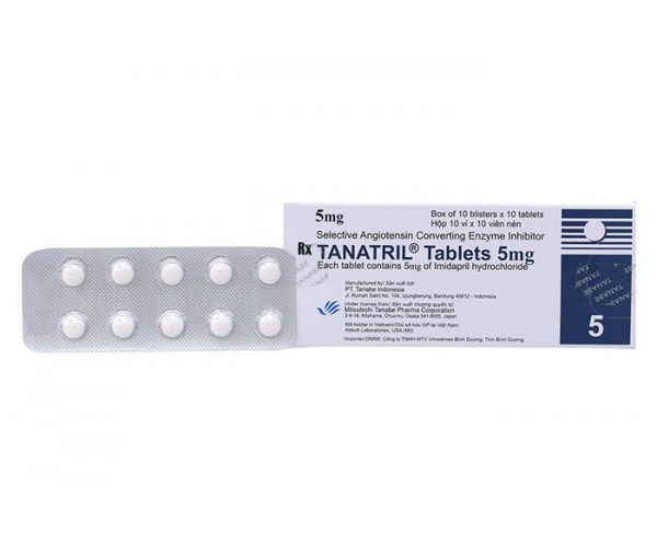 Thuốc điều trị cao huyết áp Tanatril Tablets 5mg (10 vỉ x 10 viên/hộp)