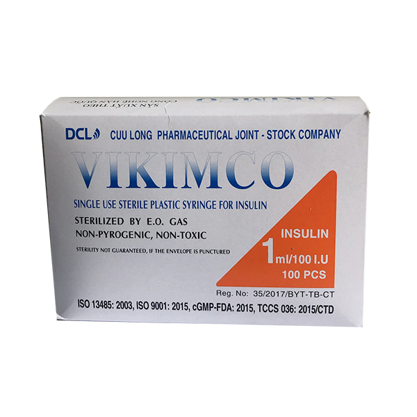 Bơm tiêm Insulin Vikimco 1ml/100 I.U