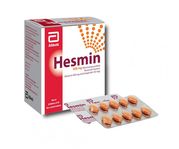 Thuốc trợ tĩnh mạch và bảo vệ mạch Hesmin 500mg (10 vỉ x 10 viên/hộp)