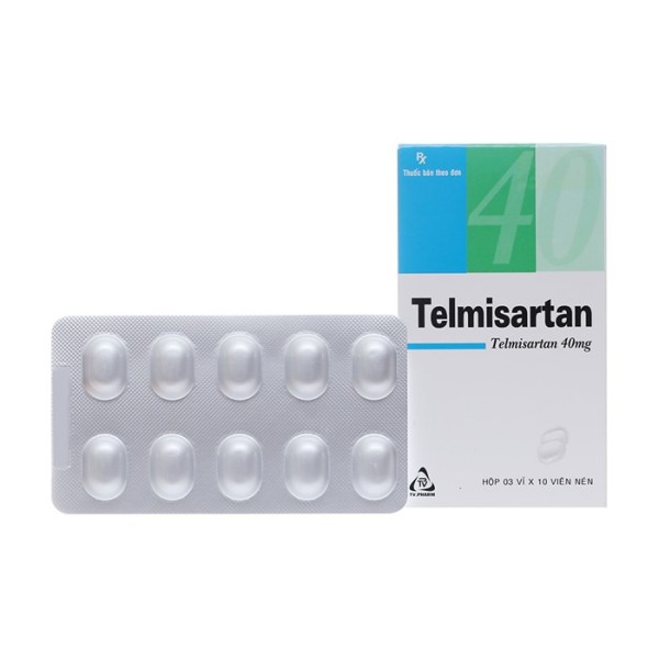Thuốc điều trị cao huyết áp Telmisartan TV.Pharm 40mg (3 vỉ x 10 viên/hộp)