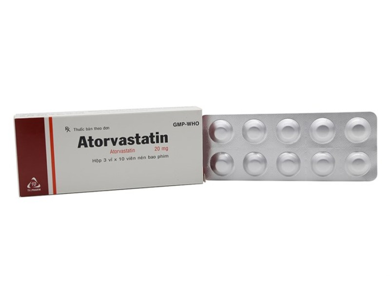 Thuốc trị mỡ máu Atorvastatin TV.Pharm 20mg (3 vỉ x 10 viên/hộp)