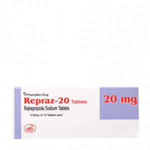 Thuốc điều trị loét dạ dày, tá tràng Repraz 20 (3 vỉ x 10 viên/hộp)