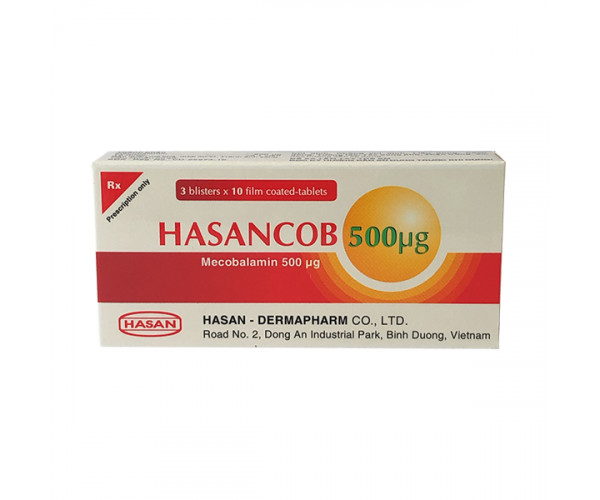 Thuốc trị bệnh lý thần kinh ngoại biên Hasancob 500mcg (3 vỉ x 10 viên/hộp)