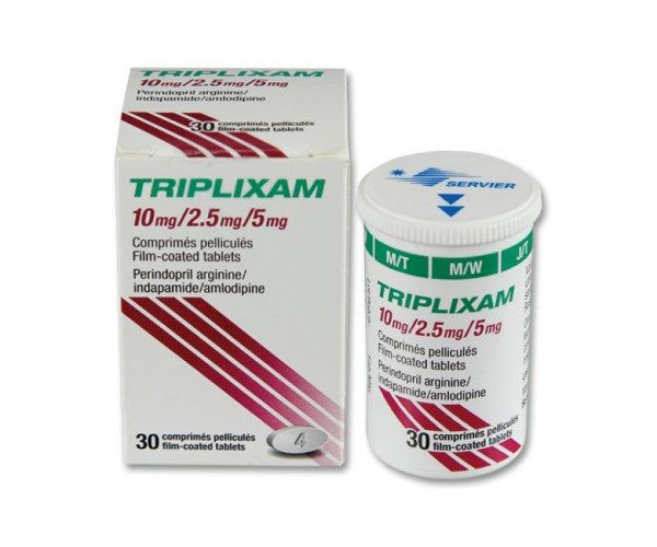 Thuốc điều trị tăng huyết áp Triplixam 10mg/2.5mg/5mg (30 viên/chai)