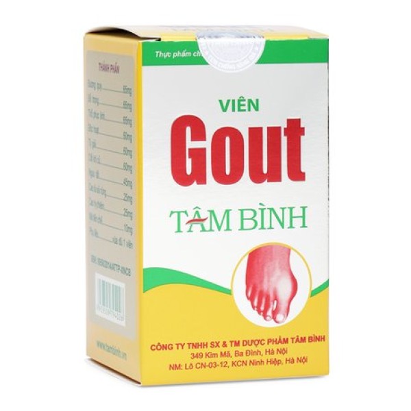 Viên uống hỗ trợ và điều trị bệnh gout Viên Gout Tâm Bình (60 viên/hộp)