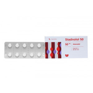 Thuốc trị cao huyết áp, đau thắt ngực Stadnolol 50mg (10 vỉ x 10 viên/hộp)
