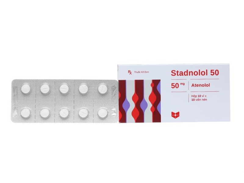 Thuốc trị cao huyết áp, đau thắt ngực Stadnolol 50mg (10 vỉ x 10 viên/hộp)