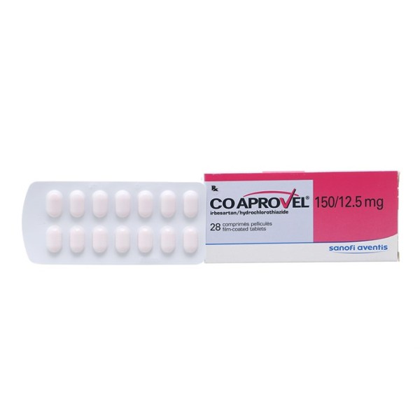 Thuốc trị cao huyết áp Co Aprovel 150mg/12.5mg (2 vỉ x 14 viên/hộp)