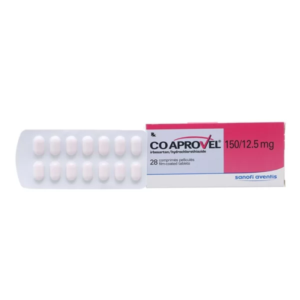 Thuốc trị cao huyết áp Co Aprovel 150mg/12.5mg (2 vỉ x 14 viên/hộp)
