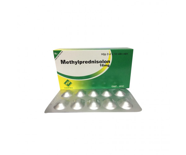 Thuốc kháng viêm Methylprednisolon 16mg Vidipha (3 vỉ x 10 viên/hộp)