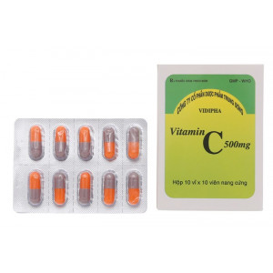 Thuốc bổ sung Vitamin C 500mg Vidipha (10 vỉ x 10 viên/hộp)