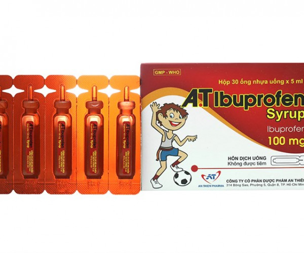 Siro giảm đau, hạ sốt A.T Ibubrofen 100mg (30 ống/hộp)