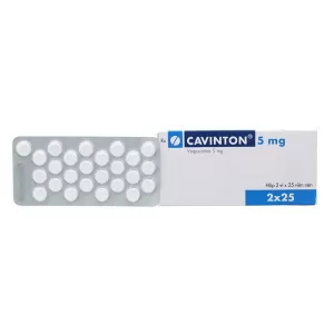 Thuốc trị rối loạn tuần hoàn não Cavinton 5mg (2 vỉ x 25 viên/hộp)