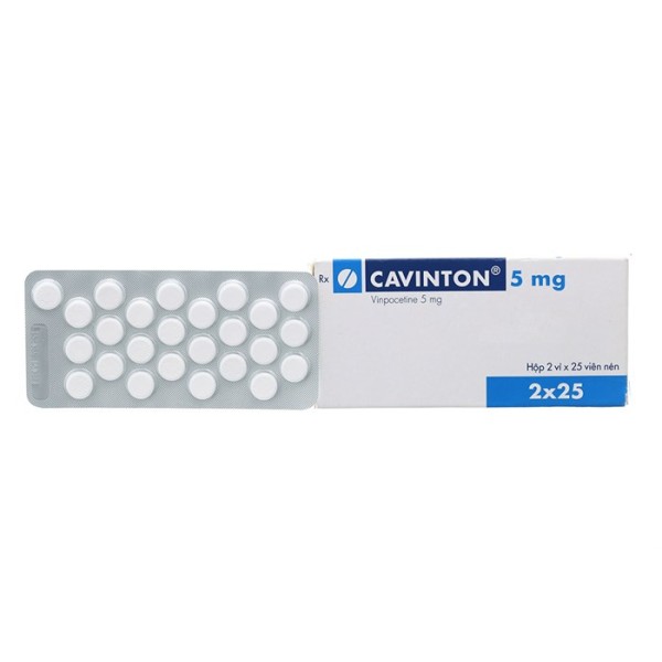 Thuốc trị rối loạn tuần hoàn não Cavinton 5mg (2 vỉ x 25 viên/hộp)