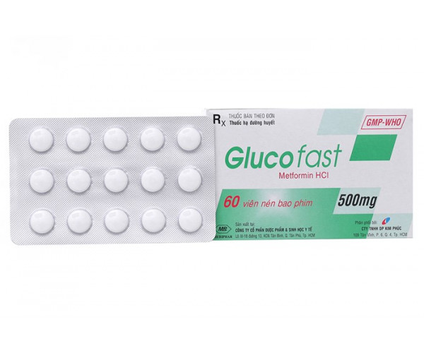 Thuốc điều trị bệnh đái tháo đường Glucofast 500mg (4 vỉ x 15 viên/hộp)
