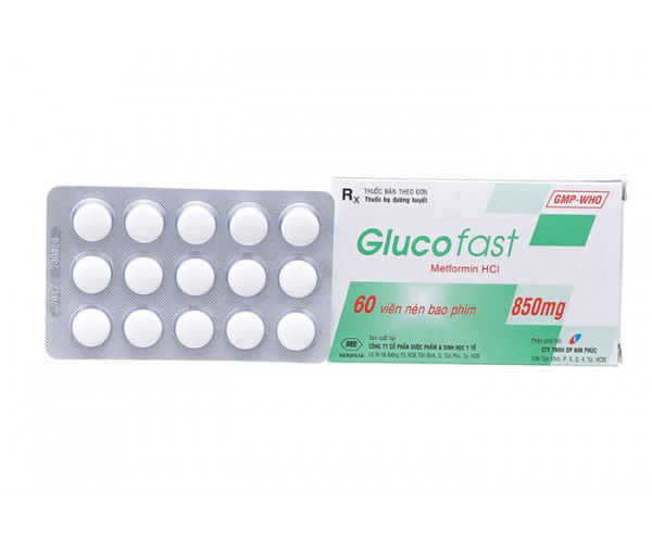 Thuốc trị bệnh tiểu đường Glucofast 850mg (4 vỉ x 15 viên/hộp)